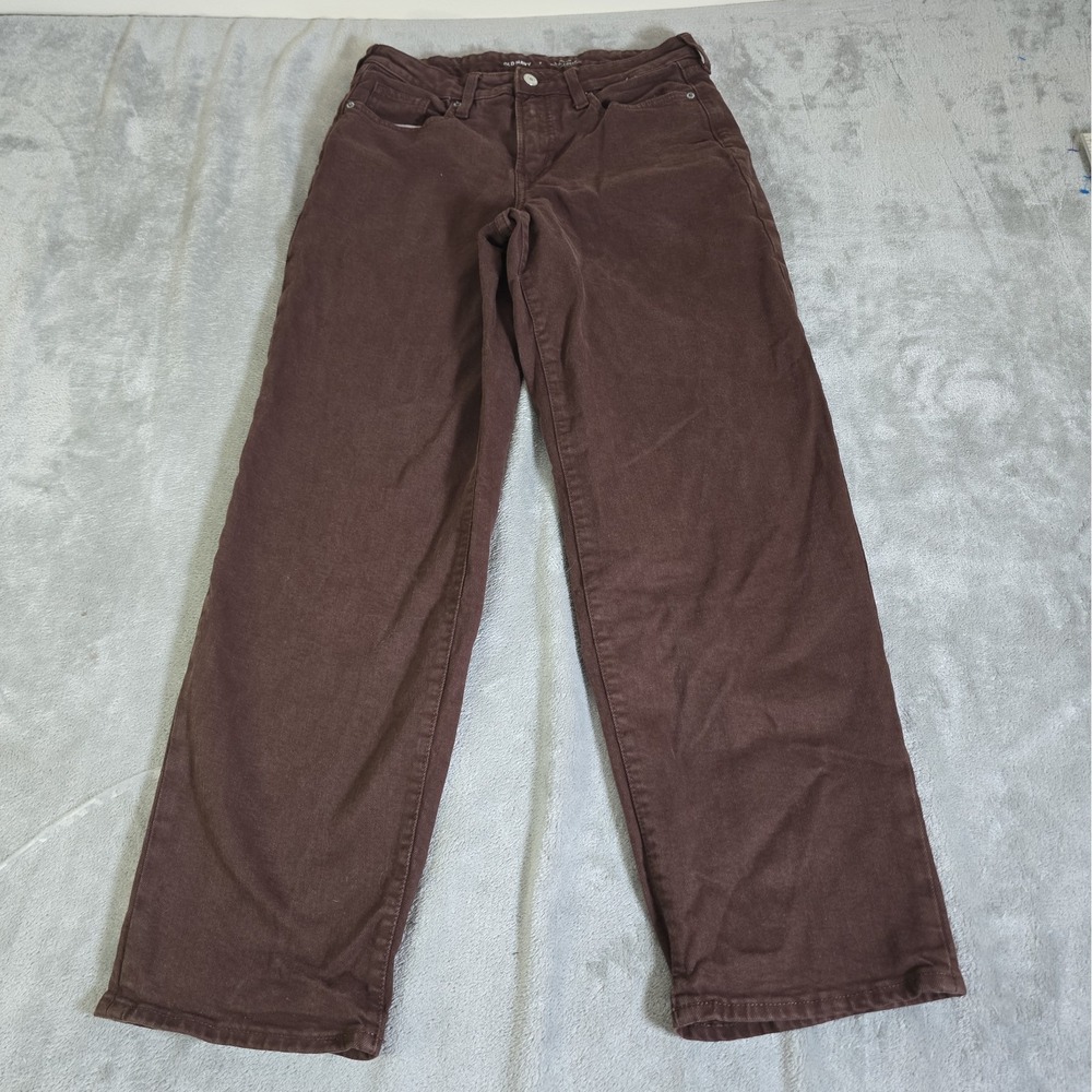 Old Navy Jeans Womens Brown High-Rise OG Loose Denim Secret Smooth Pocket Casual